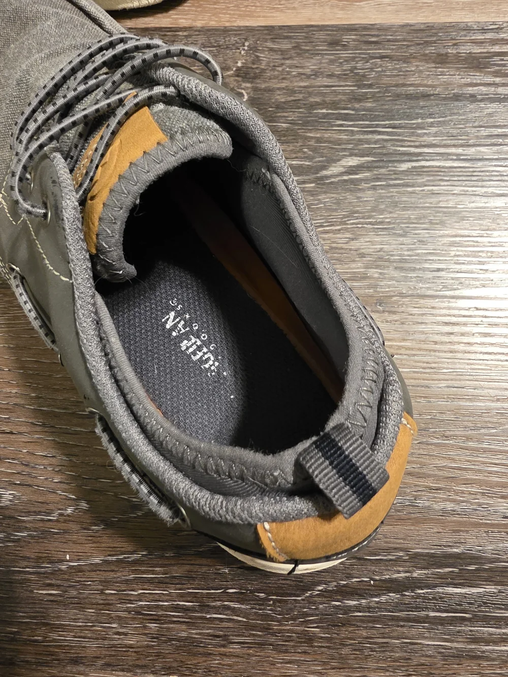 Men's Gray Canvas Lace-Up Boat Shoes with Lightweight Sole